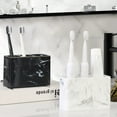 thumbnail image 4 of INCTUO Toothbrush Holder, 3 Slots Electric Toothbrush and Toothpaste Holder, Resin Bathroom Countertop Storage Bathroom Accessories Toothbrush Stand for Vanity Counter Organizer Caddy - Black, 4 of 9