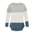 thumbnail image 4 of Busydd Womens Tops Fall Fashion Colorblock Patchwork Tee Tops Casual V Neck Long Sleeve Shirts for Women Pleated Loose Going Out Tops Comfy Versatile Button Up Blouses, 4 of 5