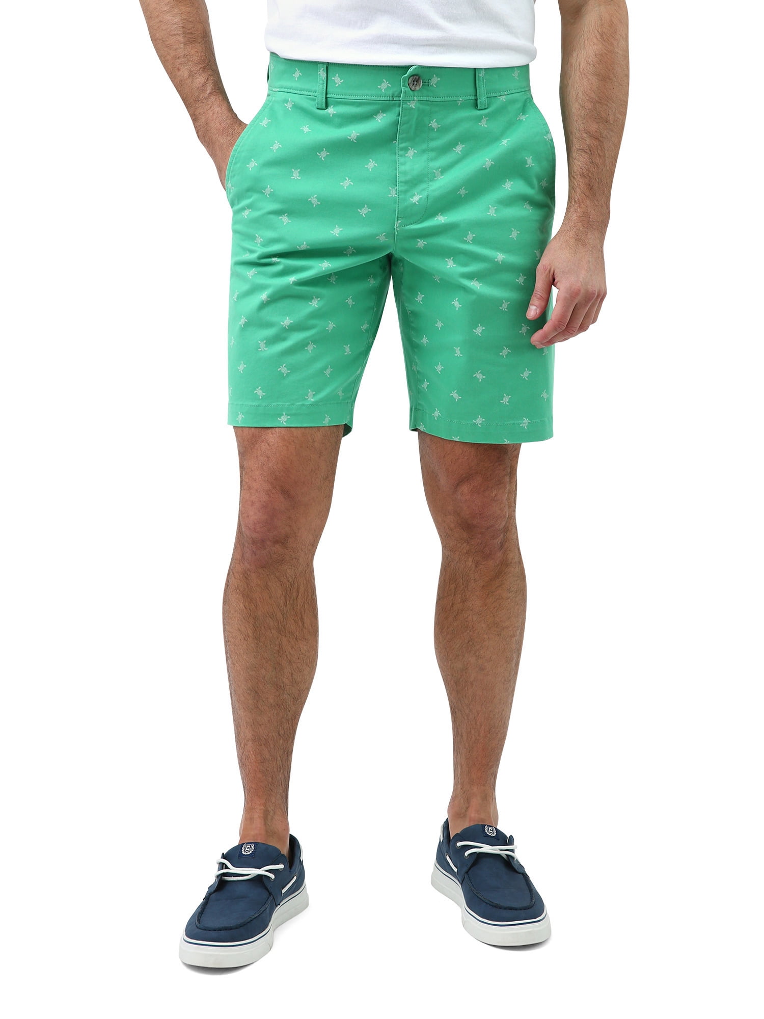 Chaps Men's 9" Flat Front Printed Stretch Twill Short Waist Sizes 30