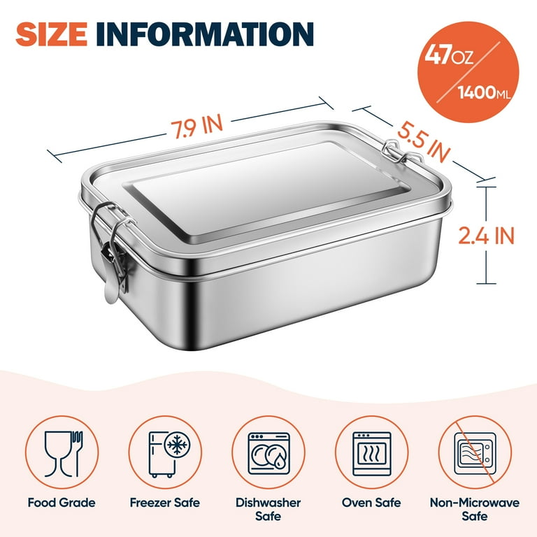 Vesteel Stainless Steel Bento Box, 47oz, with Carry Bag photo 7