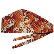 Yageerya 1pc Orange Red Sea Pattern High-End Bronzing Series Caps Pure Cotton Working Hat