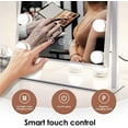thumbnail image 2 of WEILY Hollywood Makeup Mirror with Lights,Large Lighted Vanity Mirror with 3 Color Light & 12 Dimmable Led Bulbs,Smart Lighted Touch Control Screen & 360 Degree Rotation(White), 2 of 7