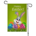 thumbnail image 2 of Bandera de jardín pequeña de doble cara con diseño de conejito de Pascua, vertical, 12,5 x 18 pulgadas verde, 2 of 9