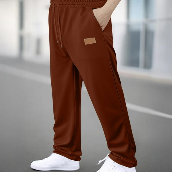 DPTALR Mens Casual Sweatpants Lounge Pants Lightweight Baggy Workout Brown Big and Tall Men S