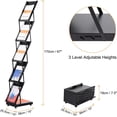 Foldable Magazine Display Racks Floor Standing 5 Layers Brochure Stand ...