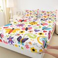 thumbnail image 3 of Castle Fairy Kawaii Butterflies Girl Twin Sheet Sets 3pcs,Floral Flowers Ladybug Twin Fitted Sheet Microfiber,Spring Garden Breathable Flat Sheet,Breathable Home Decor, 3 of 7