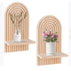 thumbnail image 2 of Tallado a mano decoración del hogar colgante de pared estilo sala de estar dormitorio florero de madera de mesa propósito pared / encimera decoración Set, 2 of 7