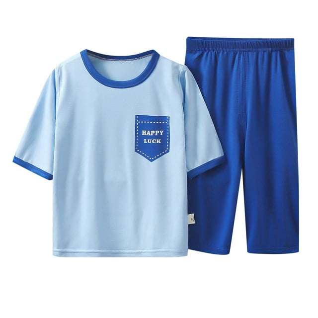 Ensemble de Pyjama pour Enfants, Haut à Col Rond Décontracté et Pantalon, Pyjama de Printemps et d'Automne, Pyjama pour Garçon, Taille 5-6 Ans