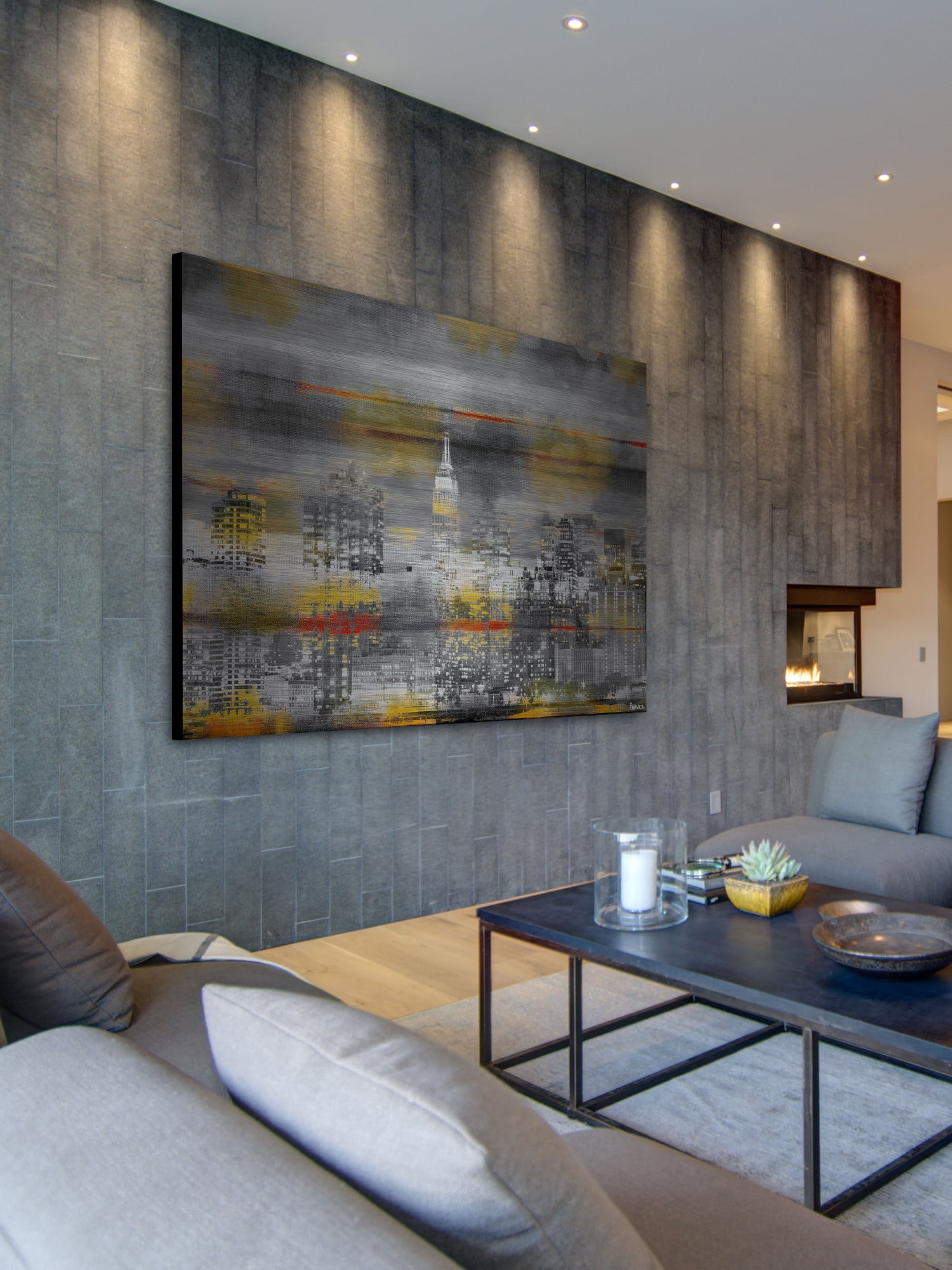 Parvez Michel Inc Parvez Taj 'NYC in Yellow' Painting Print on Brushed Aluminum