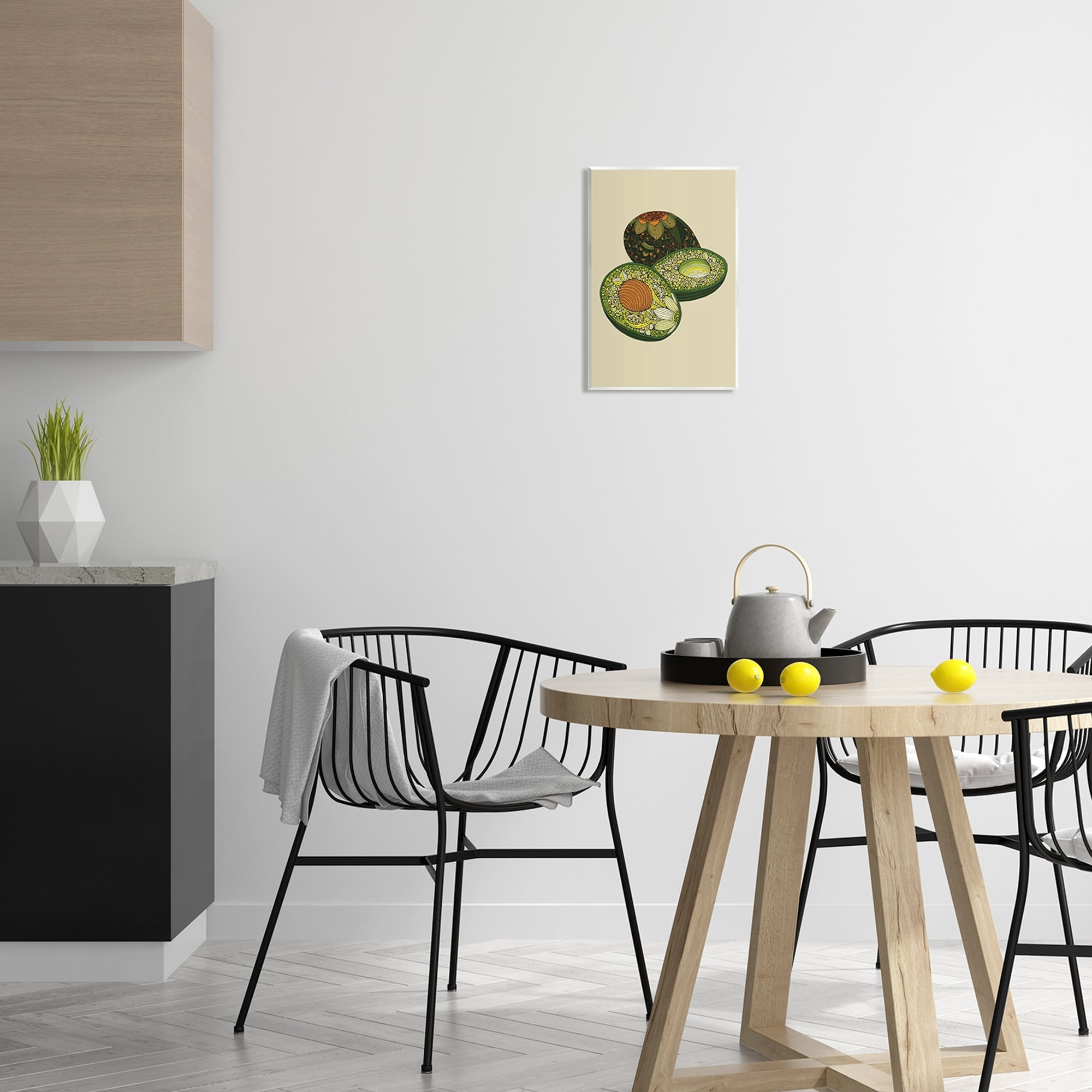 Stupell Industries Intricate Floral Pattern Avocado Fruit Still Life Graphic Art Unframed Art Print Wall Art, Design by Valentina Harper