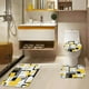 thumbnail image 3 of Juego de cortina de ducha geométrica amarilla con tapa de inodoro y alfombrillas antideslizantes, cortina de ducha abstracta cuadrada negra y gris de 4 piezas para baño, decoración de baño de línea, 3 of 7