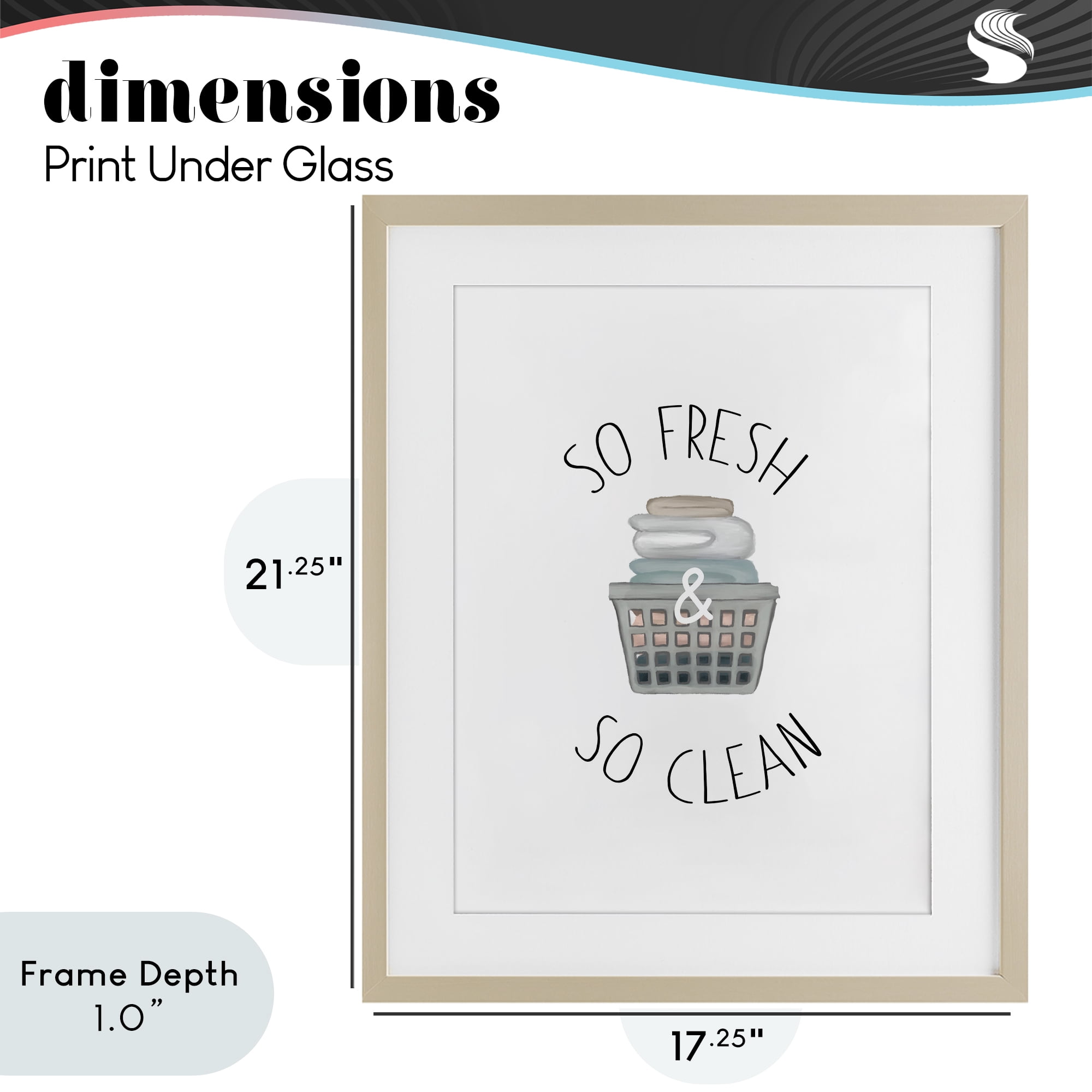Stupell Industries So Fresh Laundry Basket Birch Framed Print Under Glass, design by Elizabeth Medley