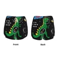thumbnail image 3 of Gukieu Space Dino Cartoon Black Print Women's Sports Shorts with Drawstring Elastic Waistband for Running, Yoga, Fitness-X-Large, 3 of 7