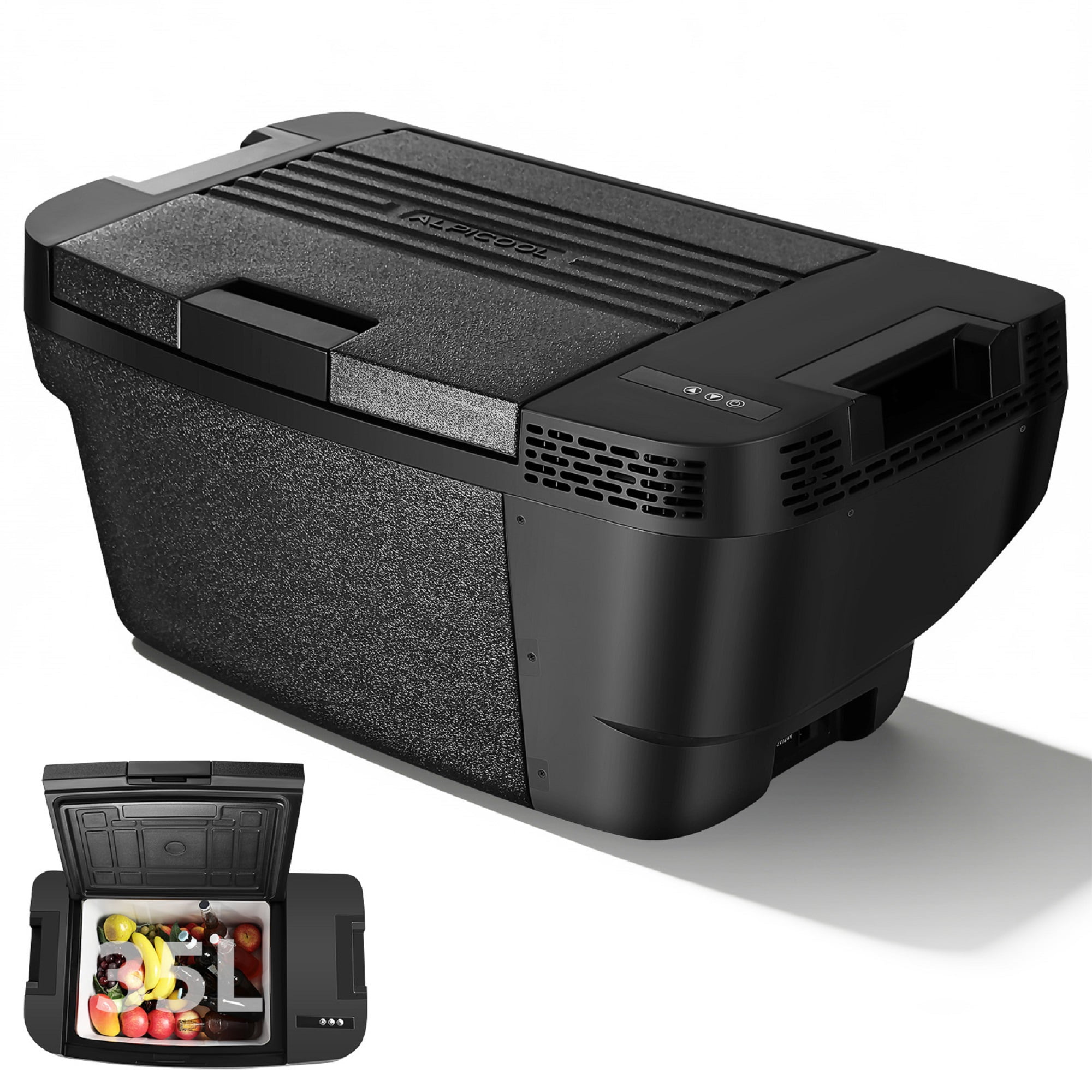 Car Refrigerator Compatible for Tesla Model Y - Ultra Quiet - 4℉~68℉ Car Freezer 35L - Energy Efficient Trunk Fridge for Camping Road Trips Home Use