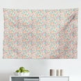 thumbnail image 1 of Alphabet Tapestry, Geometric with Hearts Stars and Mini Polka Dots, Fabric Wall Hanging Decor for Bedroom Living Room Dorm, 2 Sizes, Yellow Green Pastel Pink, by Ambesonne, 1 of 1