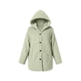 thumbnail image 6 of Zedker Women Hooded Button Up Fleece Jacket Long Sleeve Fuzzy Coat Loose Warm Outerwear with Pockets Green Jackets for Women, 6 of 6