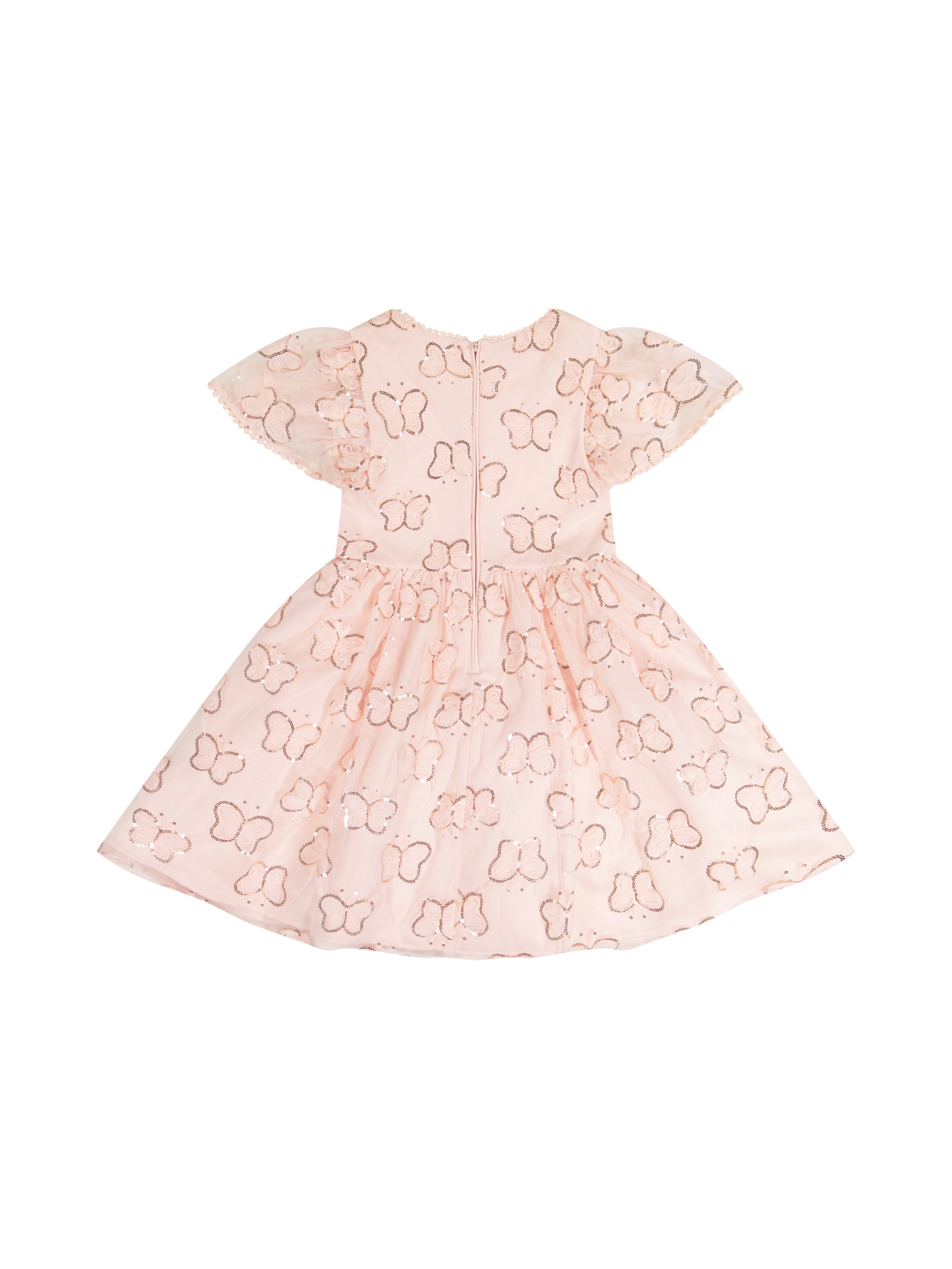 Kensie Girl Cap Sleeve Sequin Butterfly Soutache Mesh Dress, Sizes 4-16