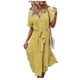thumbnail image 2 of Lucakuins - Vestido midi con botones para mujer, manga corta, estampado floral, con cinturón, vestido suelto Lucakuins moda, 2 of 10