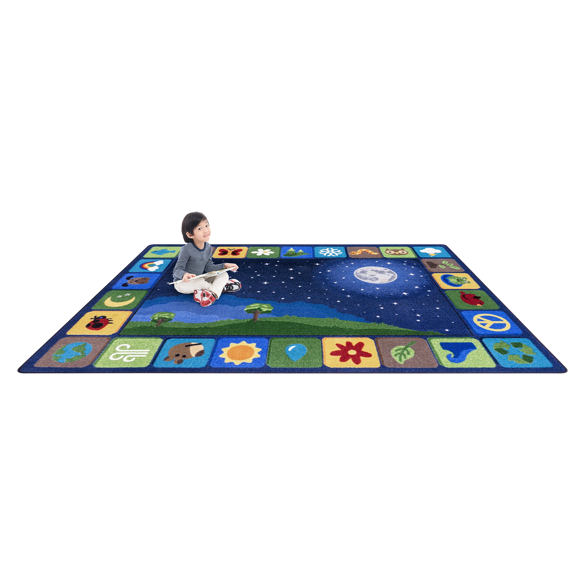 Joy Carpets Peaceful Planet 5'4" x 7'8" Indoor Area Rug in Color Multi