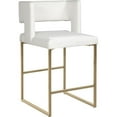 thumbnail image 2 of Pemberly Row Modern White Vegan Leather Counter Stool (Set of 2), 2 of 10