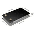thumbnail image 6 of KFFKFF 2 Burner Built-in Electric Cooktop, 3500W Electric Ranges with 12 Heat Levels, Glass Top, Automatic Power-Off, Regulated by Knobs, 6 of 9