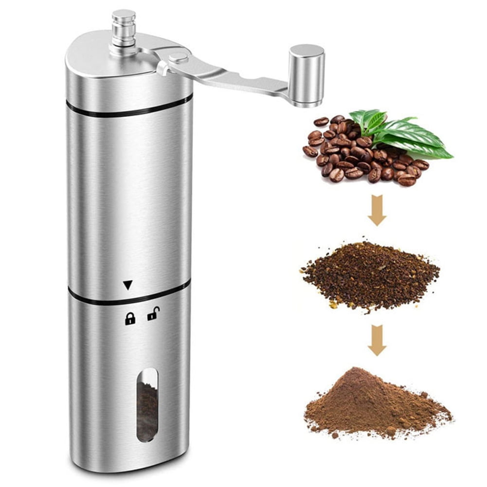 Stainless Steel Conical Burr Mill Manual Coffee Grinder with Adjustable Setting 