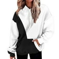 thumbnail image 2 of Chbgutlmr Hoodies for Women Oversized Hooded Sweatshirts Colorblock/Striped Pullover Tops with Pocket, 2 of 5