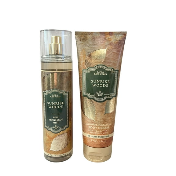 Bath & Body Works Sunrise Woods Mist & Body Cream Set