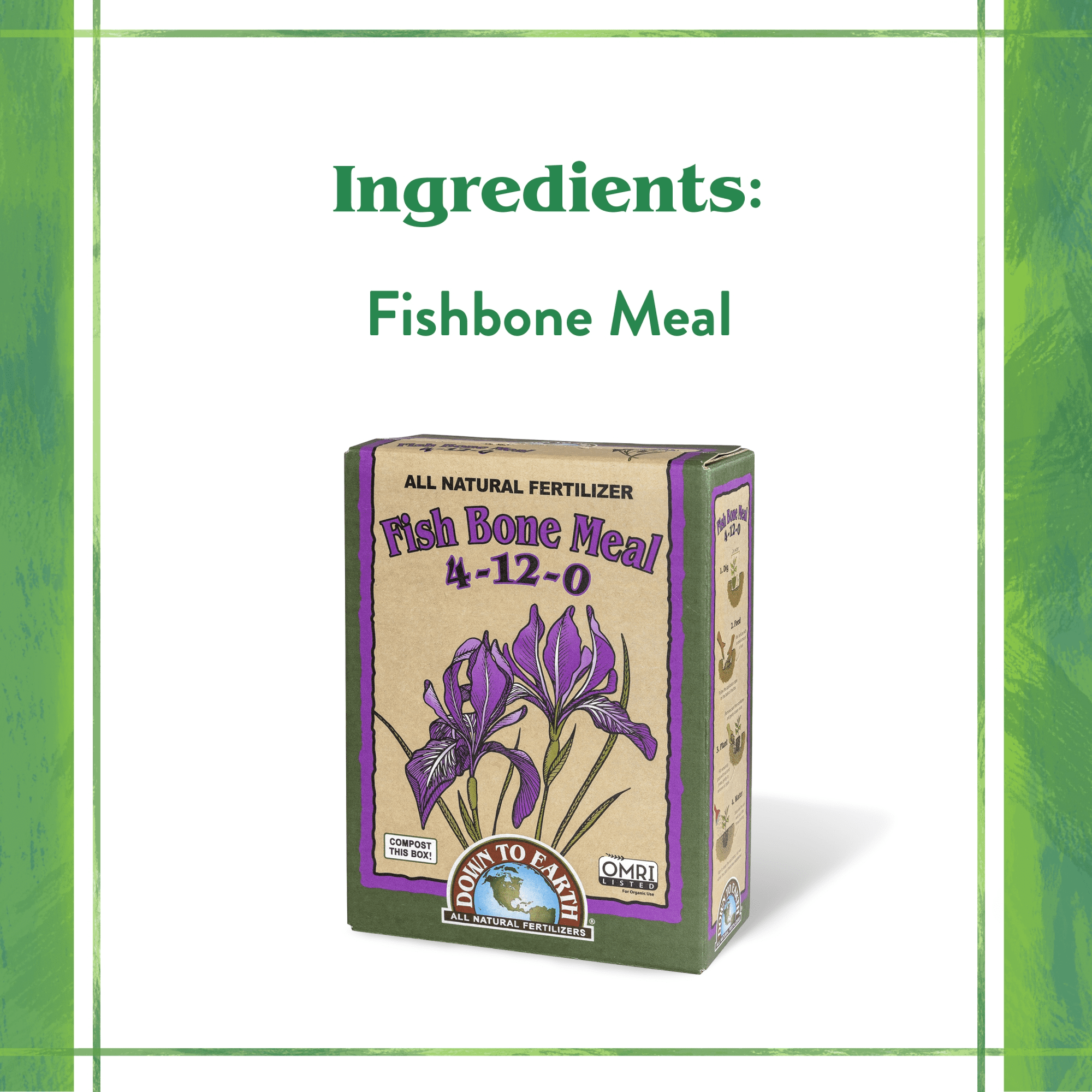 Down to Earth Fish Bone Meal 4-12-0 All Natural Fertilizer, 5lbs