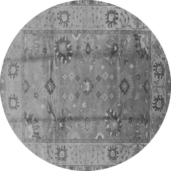 Ahgly Company Indoor Round Oriental Gray Traditional Area Rugs, 4' Round