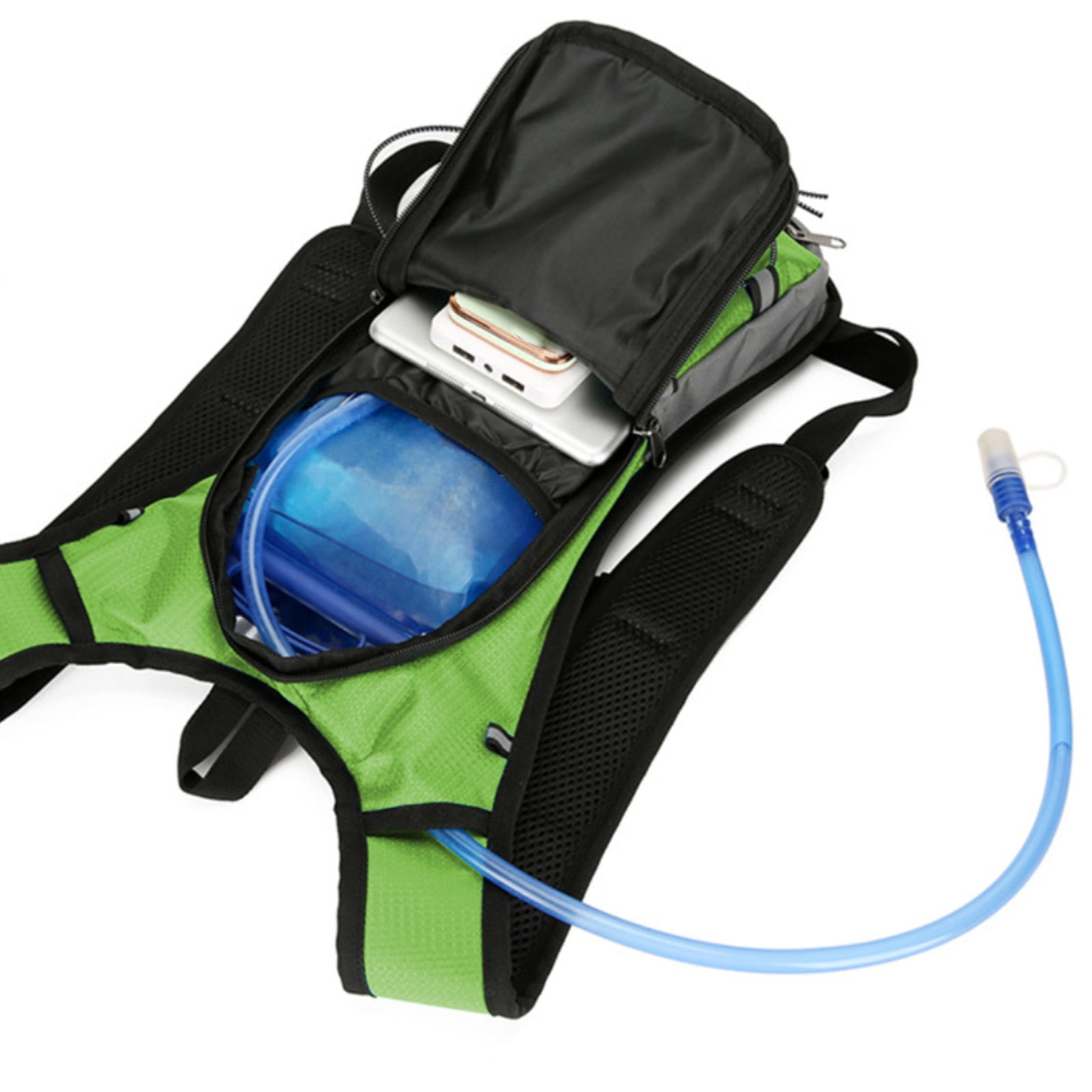 LWVITH Lightweight Hydration Backpack with 2L Water Bladder, Reflective Strip Running Hiking Daypack for Men Women, Cycling Vest Bag, Outdoor Sports Gear for Marathon Biking Trail, Travel Camping