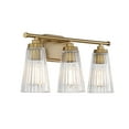 thumbnail image 4 of Chantilly 3-Light Bathroom Vanity Light in Warm Brass, 4 of 6