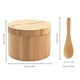 thumbnail image 2 of Contenedor de especias de bambú natural, elegante salero de bambú para decoración de cocina con tapa giratoria magnética para un almacenamiento versátil en su espacio de cocina, 2 of 5