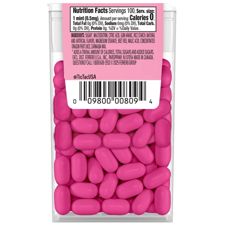 TIC TAC Dragon Fruit Hard Candy Mints, 1.7oz / 49g Single Pack