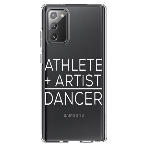 DistinctInk Clear Shockproof Hybrid Case for Galaxy Note 20 ULTRA (6.9" Screen) - TPU Bumper Acrylic Back Tempered Glass Screen Protector - Athlete   Artist = Dancer
