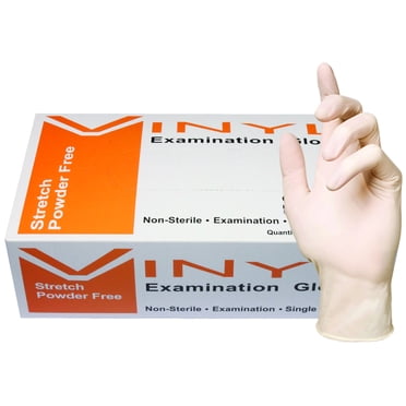 Skintx Medical Grade Stretch Vinyl Disposable Gloves, STV70015-L-BX, (Pack of 100)