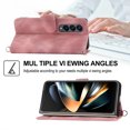 thumbnail image 5 of Nalacover Case for Samsung Z Fold4, PU Leather Wallet Phone Crossbody Flip Case with Credit Card Holder and Shoulder Wrist Strap Magnetic Stand Shockproof Cover for Samsung Galaxy Z Fold4, Pink, 5 of 14