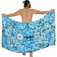 thumbnail image 4 of HAPPY BAY Men's Bath Trunk Swimsuits Sarong Pareo Beach Wrap One Size Turquoise, Tie Dye Summer Vacation Aloha, 4 of 5