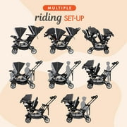 Baby Trend Sit N Stand Baby Double Stroller & 2 Car Seats Combo, Stormy