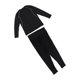 thumbnail image 3 of Conjunto de camiseta y leggings para hombre para gimnasio, manga larga, elástico, de gran tamaño, para correr, fitness, deportes, color negro, L, 3 of 15