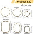 thumbnail image 2 of 48Pcs 6Styles Alloy Open Back Bezel Pendants Hollow Frame Pendants Resin Craft Bezels Jewelry Molds for DIY UV Resin Earrings Bracelet DIY Crafts, 2 of 9