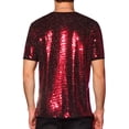 thumbnail image 3 of CAMISETAS PARA HOMBRES INSPIRE CHIC con Lentejuelas, Manga Corta, Cuello Redondo, para Fiesta Nocturna, T-Shirts S Rojas, 3 of 6