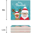 thumbnail image 3 of RYLABLUE Merry Christmas Santa Claus and Reindeer Set of 4 Coaster for Drinks, Absorbent Ceramic Stone Coasters Cup Mat with Cork Base for Home Kitchen Room Coffee Table Bar Decor, 3 of 4