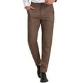 thumbnail image 1 of INSPIRE CHIC Pantalon Habillé Décontracté pour Homme à Imprimé Géométrique à Blocs de Couleur, devant Plat, 32, Brun, 1 of 7