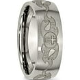 thumbnail image 4 of Titanium Brushed Cross With Flames Laser Design 8mm Band (Size 12) Made In China tb26s-12, 4 of 5