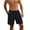 01# Black, variant on Ihhxva Men's Casual Shorts Elastic Waist Drawstring Solid Color Cotton Bermuda Shorts Multi-Pockets Outdoor Summer Daily Wear - Black L