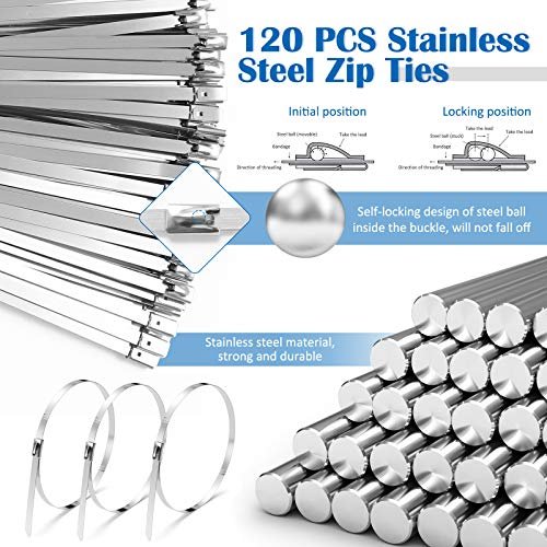 Cintas Metálicas 120 Piezas Cintas de Acero Inoxidable Envoltura de Es