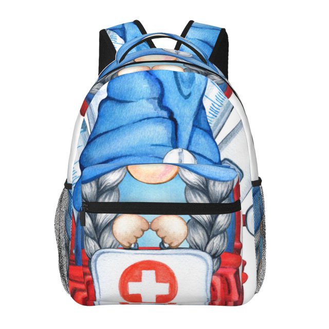 Easygdp Medicine Gnome Truck Red Mochila Ergonómica Versátil para Laptop - Múltiples Bolsillos, Correas Ajustables, Unisex para Escuela, Viajes y Actividades al Aire Libre-One Size
