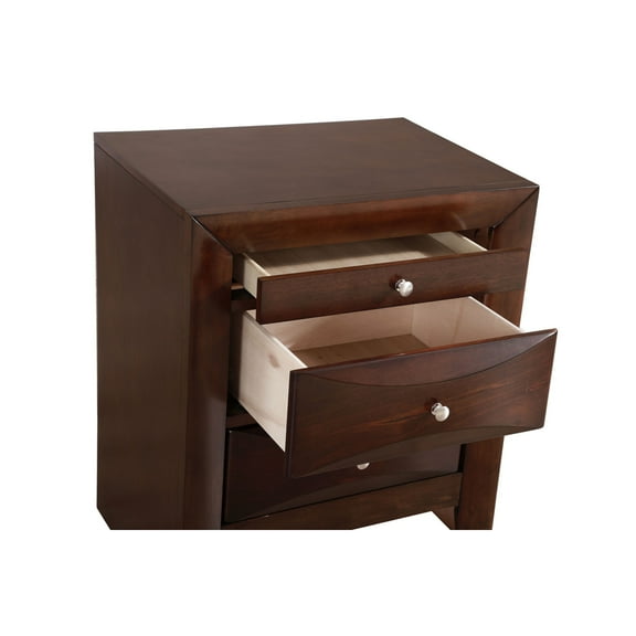 Home Furniture Modern Marilla 3-Drawer Cappuccino Nightstand (28"H X 17"W X 23"D)