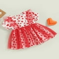 thumbnail image 3 of Robe à Manches Courtes Imprimé Cœur pour Fille pour la Saint-Valentin, 3 of 8